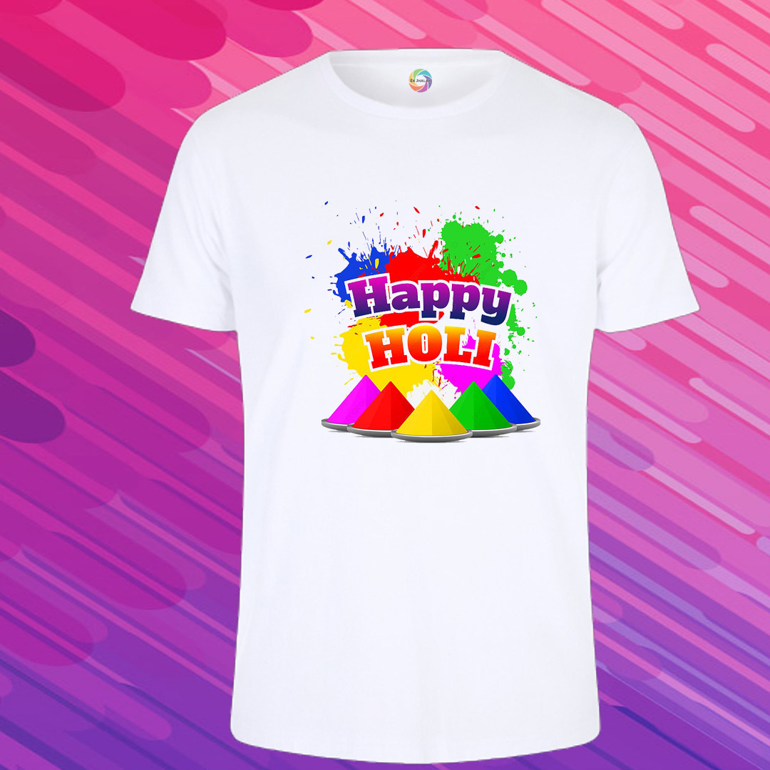 Holi Special Polyester Printed T-Shirt